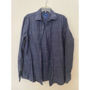 Apt. 9 Premier Flex Dress Shirt Mens M Medium 15-15.5 34/35 Blue Long Sleeve